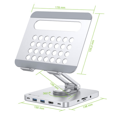 Supporto per Tablet Hub Docking Station USB-C&trade 8 in 1