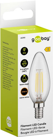 Lampadina LED Candela E14 Bianco Caldo 4W Filamento Classe E
