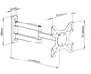 Supporto a muro per TV LED LCD 19-37'' inclinabile 3 snodi nero