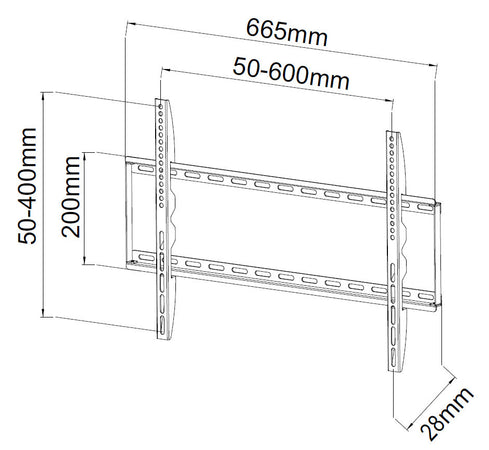 Staffa a Muro Fissa Slim TV LED LCD 40-65''