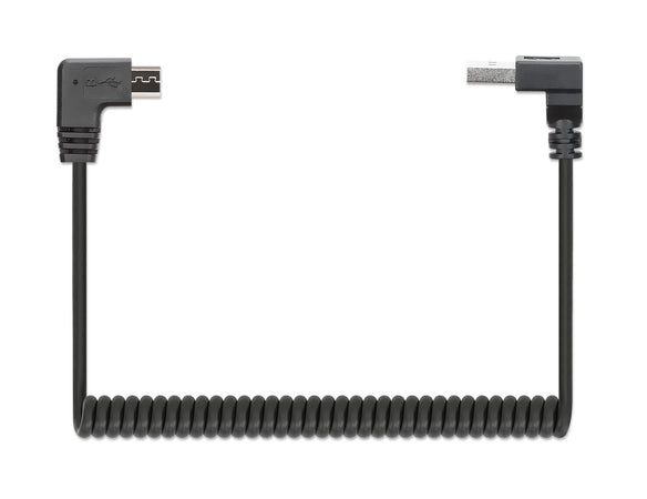 Cavo di Ricarica USB-A a Micro-USB 1m Spiralato Nero