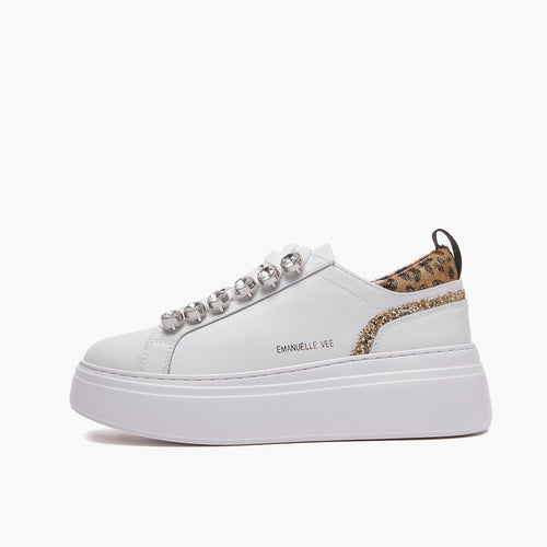 Emanuelle Vee sneakers donna Bice white animalier 901 13
