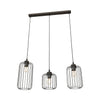 Sospensione Minimal Industrial Vander 3 Luci Lineari Nera