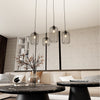 Sospensione Minimal Industrial Vander 4 Luci Lineari Nera