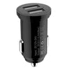 Techly Mini Caricatore da Auto 2 Porte USB-A 12W/2.4A Nero