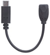 Cavo HiSpeed USB MicroB Femmina / USB-C Maschio 0,15m Nero