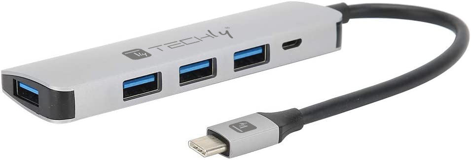 Hub USB-C&trade SuperSpeed 4 Porte USB3.0 con PD, Alluminio