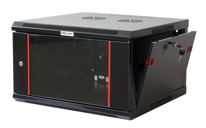 Armadio Rack 19'' a muro 6 unit&agrave sezione unica prof. 600mm Nero