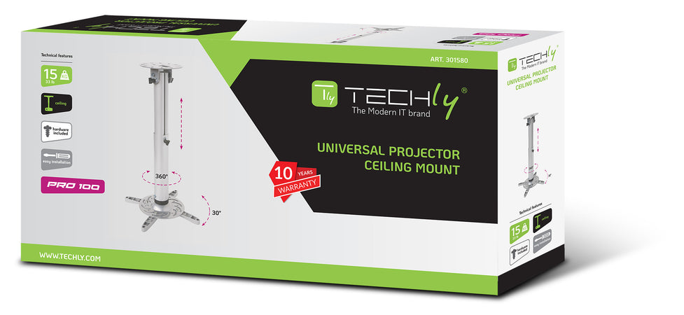 Supporto a soffitto professionale per proiettori estensione 50-77 cm
