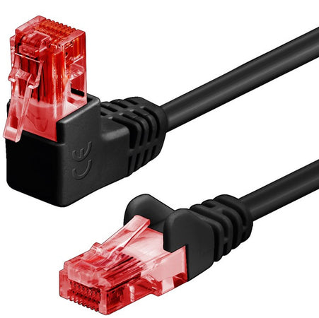 Cavo di rete Patch Connettore Angolato 90&deg CCA Cat.6 UTP 0,5m Nero