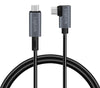 Cavo HighSpeed E-mark PD USB-C&trade Maschio Angolato/USB-C&trade Maschio Dritto 3 metri Nero