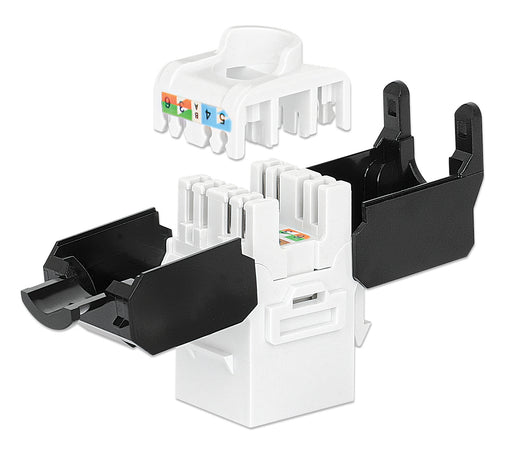 Frutto Keystone RJ45 Cat.6 UTP Tool-Free Bianco Nero