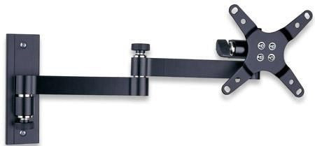 Supporto a muro per TV LED LCD 13-30'' inclinabile 3 snodi nero