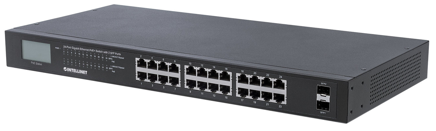 Gigabit Ethernet Switch 24 porte POE+ con 2 porte SFP
