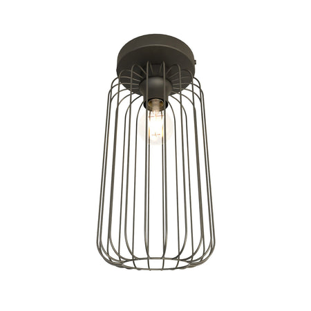 Plafonriera Minimal Industrial Barn 1 Luce Nera