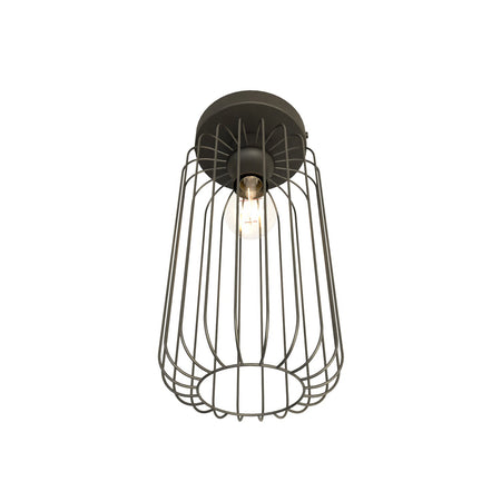 Plafonriera Minimal Industrial Barn 1 Luce Nera