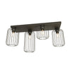 Plafonriera Minimal Industrial Barn 4 Luci Lineari Nera