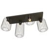 Plafonriera Minimal Industrial Barn 4 Luci Lineari Nera