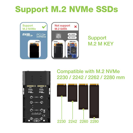 Box Esterno Duplicatore Clone Offline USB3.2 Gen 2x2 USB-C&trade M.2 PCIe NVME 20 Gbps
