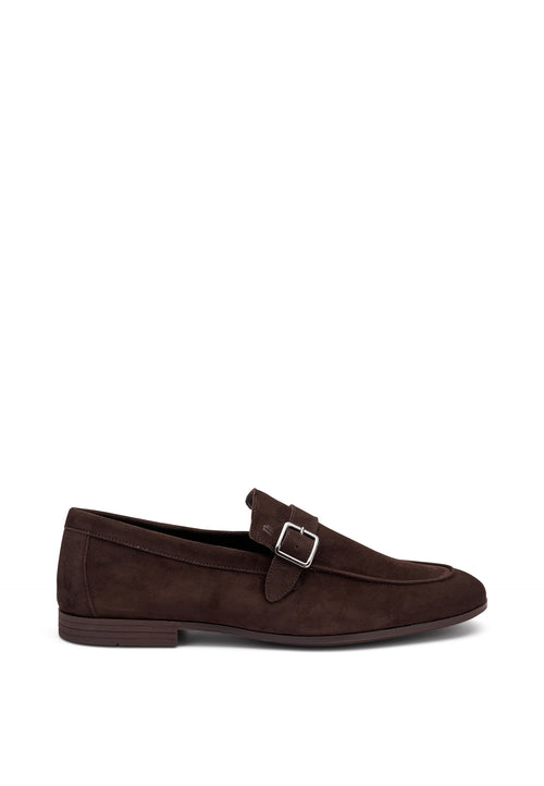 Frau mocassini uomo con fibbia in pelle cacao 34B7
