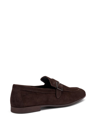 Frau mocassini uomo con fibbia in pelle cacao 34B7