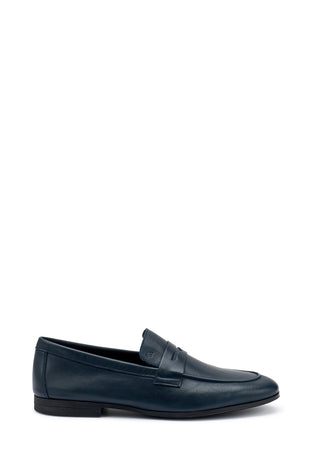 Frau mocassini uomo in pelle blu 34M5