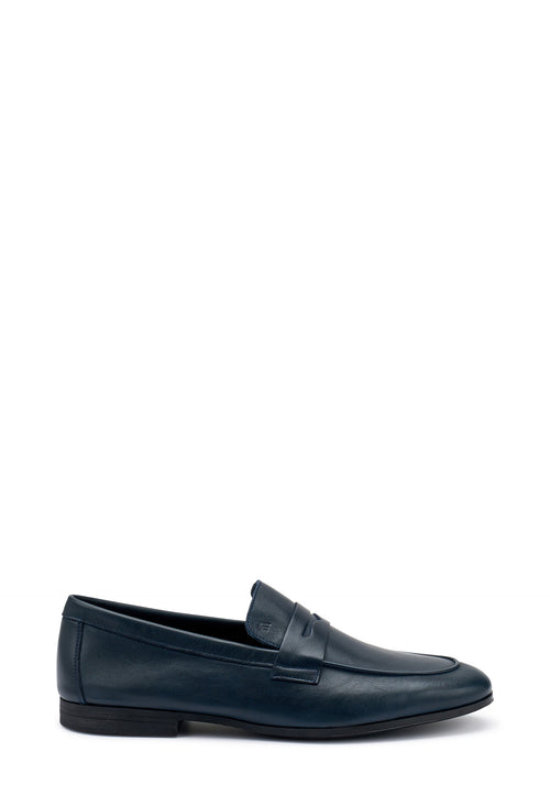 Frau mocassini uomo in pelle blu 34M5
