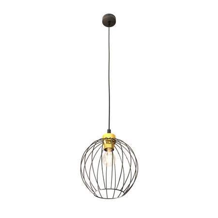 Sospensione Minimal Industrial Nando 1 Luce Nera E Oro