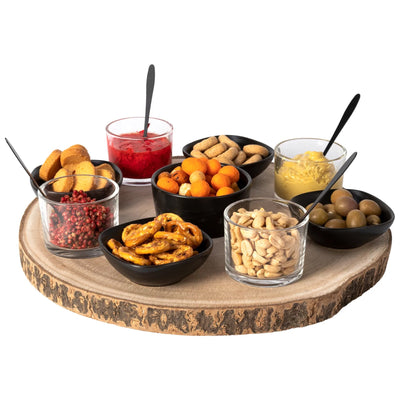 Set Antipastiera Da 14 Pezzi Base In Legno Con Coppette Bicchieri E Cucchiaini