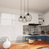Sospensione Minimal Industrial Nando 3 Luci Tonda Nera