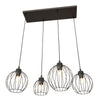Sospensione Minimal Industrial Nando 4 Luci Lineari Nera