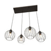 Sospensione Minimal Industrial Nando 4 Luci Lineari Nera
