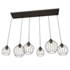 Sospensione Minimal Industrial Nando 6 Luci Lineari Nera