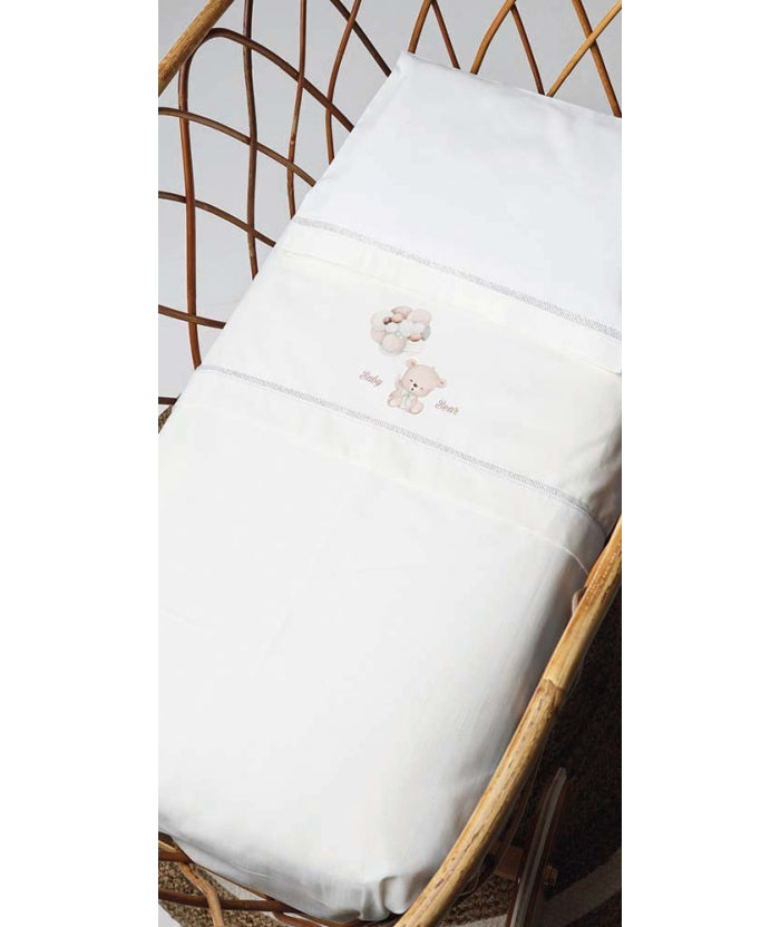 Cuddles Collection - 2 Lenzuola Sotto Culla Per Cesto Porte-Enfant, 100% Cotone Jersey, Bianco, 30x73 Cm
