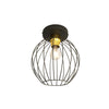 Plafoniera Minimal Industrial Nest 1 Luce Nera E Oro