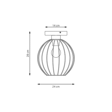 Plafoniera Minimal Industrial Nest 1 Luce Nera E Oro