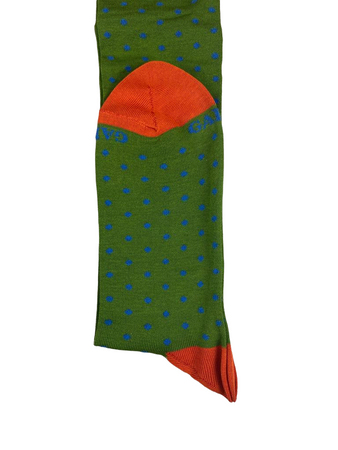 Calze lunghe uomo Gallo - Fantasia pois - verde/arancione/azzurro