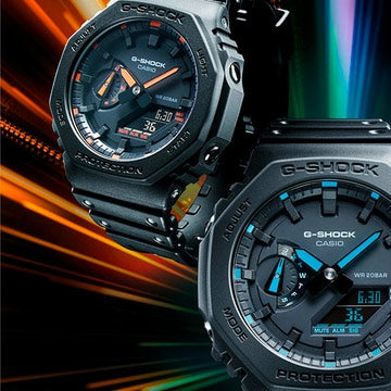 Orologio CASIO uomo G-Shock analogico digitale nero / arancione