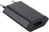 Caricatore USB 1A Compatto Spina Europea Nero