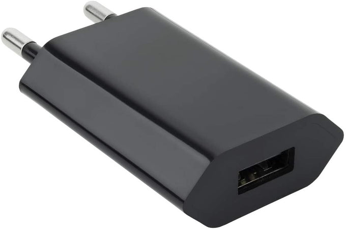 Caricatore USB 1A Compatto Spina Europea Nero