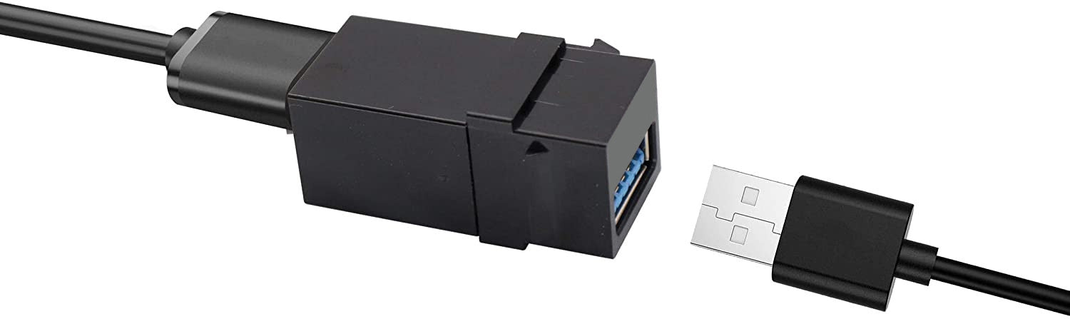 Connettore Keystone USB3.2 tipo A Femmina/Femmina 1,45 cm Nero