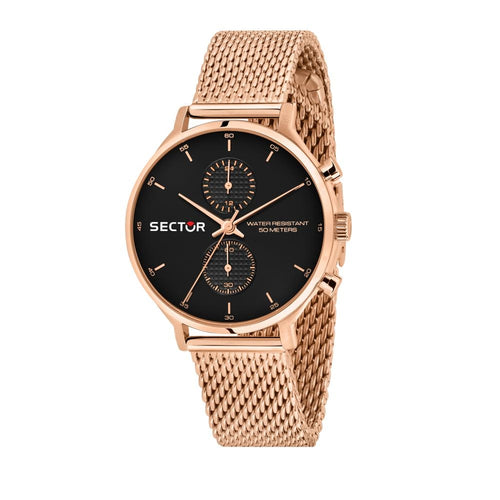 Orologio SECTOR uomo serie 370 multi funzione mesh oro rosa / nero