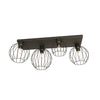 Plafoniera Minimal Industrial Nest 4 Luci Lineari Nera