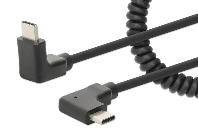 Cavo di Ricarica USB-C&trade a USB-C&trade 1m Spiralato Nero
