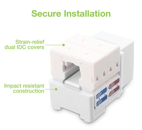 Frutto Keystone RJ45 Cat.6 UTP IDC 90&deg Bianco