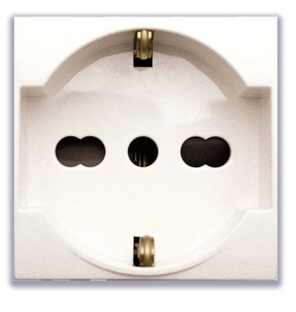 Domus S44 Presa Schuko Bipasso 2P+T 10/16A 250V Bianco Lucido, 441090/15TS