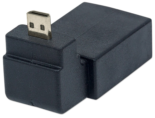 Adattatore HDMI A Femmina / Micro D Maschio Angolato Nero