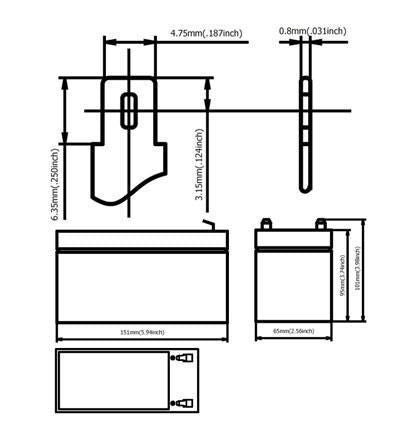 Batteria Ricaricabile 12V 7Ah Ultracell UL7-12(Faston 187 - 4.8 mm)