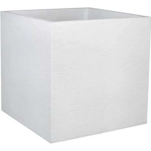 Vassoio di fiori quadrato in grafite EDA Graphit - 57 L - 49,5 x 49,5 x 49,5 cm - Ceruse bianco