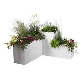 Vassoio di fiori quadrato in grafite EDA Graphit - 57 L - 49,5 x 49,5 x 49,5 cm - Ceruse bianco
